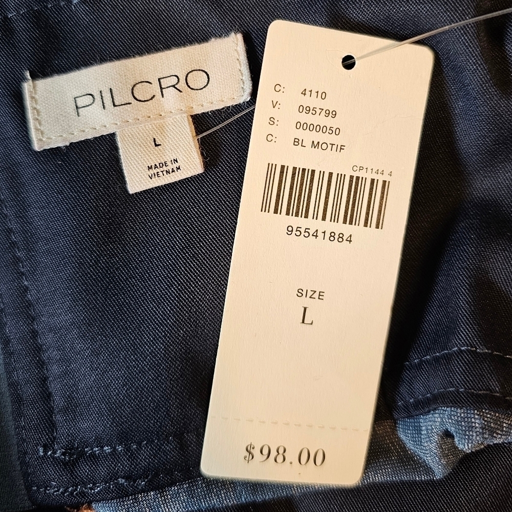 Pilcro by Anthropologie Velvet Flyaway Open Back Tank Top, Blue Brown Pattern, L - Picture 12 of 14